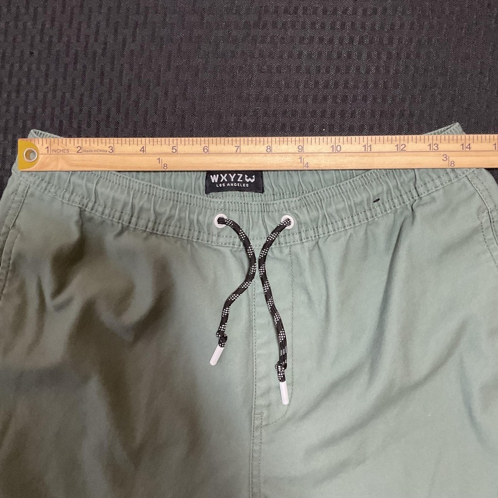 WXYZ Shorts Mens Medium Green Drawstring Elastic Waist Lined Beach Summer - Picture 7 of 11